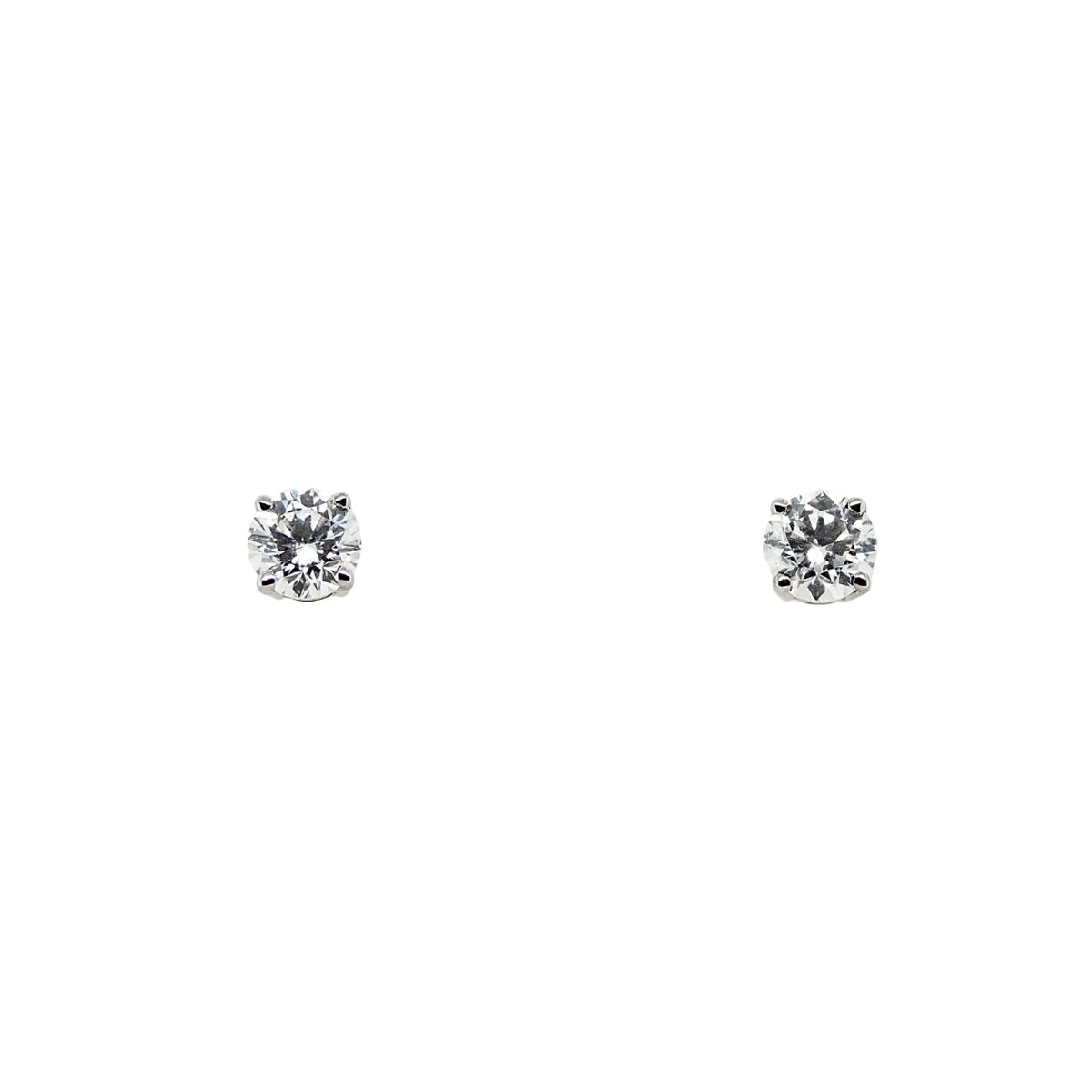 18ct White Gold Single Stone 1.20ct Total Diamond Stud Earrings
