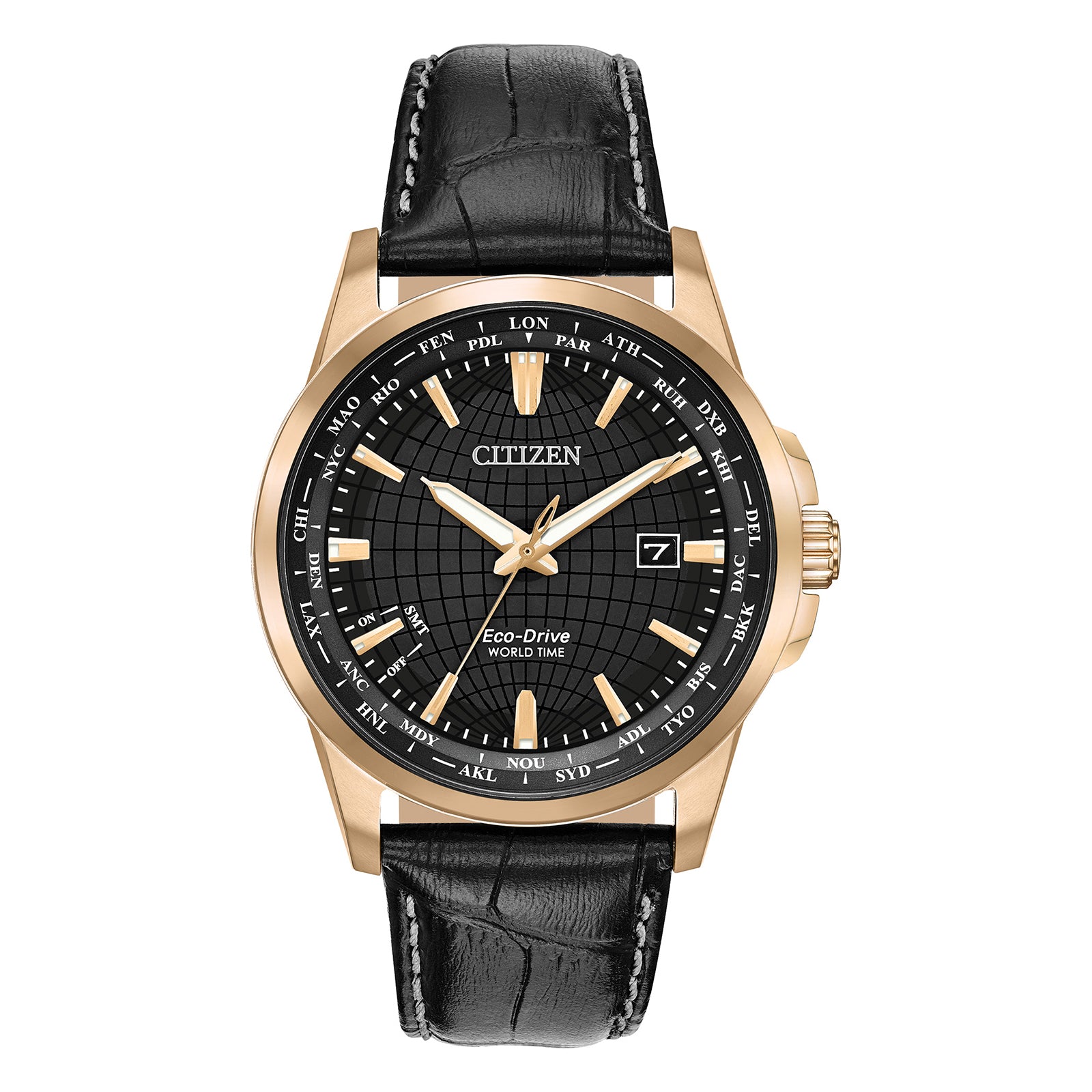 Citizen 置時計　クインパレス　8RG043 Sumo Citizen BX1003-08E Gents Eco-Drive Rose Gold Tone Leather Watch