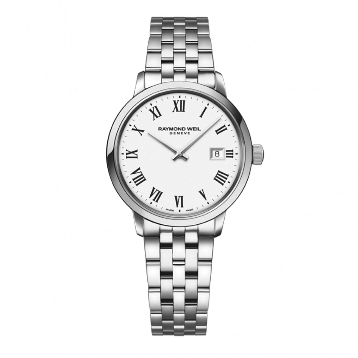 Raymond Weil 'Toccata' Ladies 29mm Stainless Steel White Dial Watch