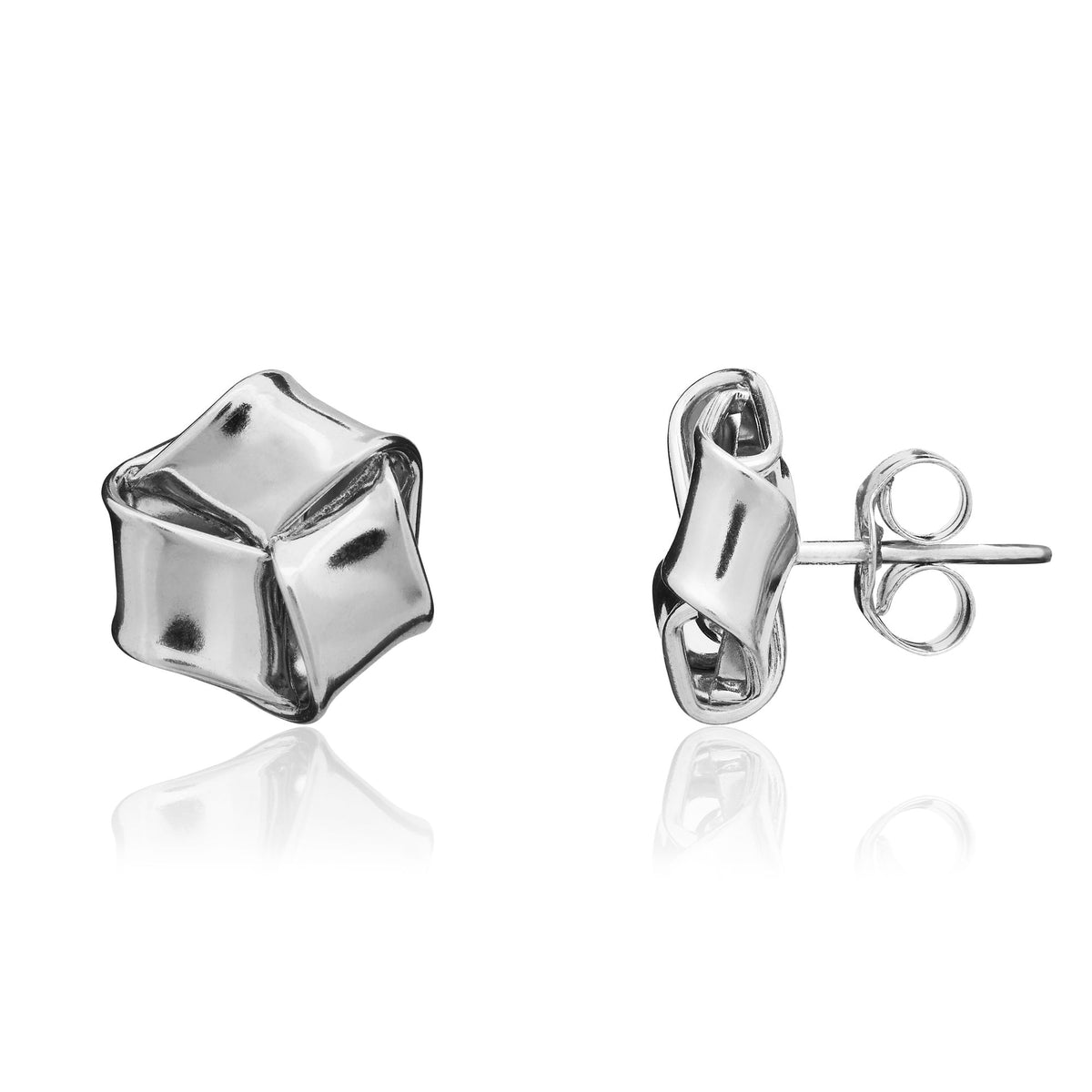 9CT White Gold Flat Knot ER * Discontinued *