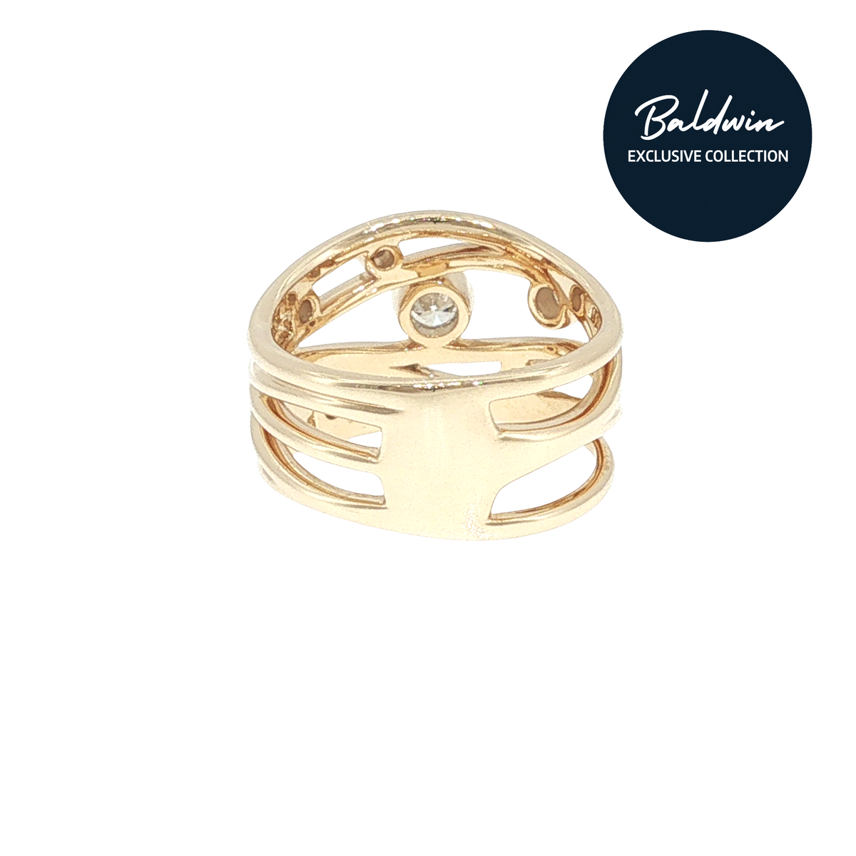 9ct Yellow Gold Multi Row 0.39ct Diamond Ring James Baldwin Exclusive Collection, Effervescence