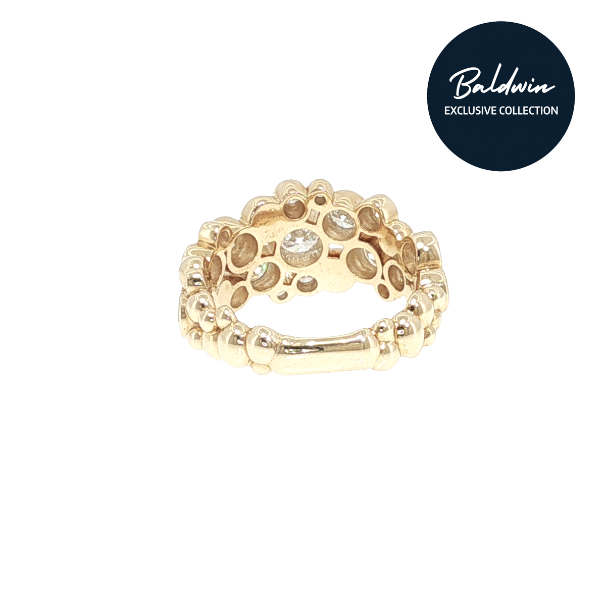 9ct Yellow Gold 1.79ct Diamond Bubble Cluster Ring James Baldwin Exclusive Collection, Effervescence