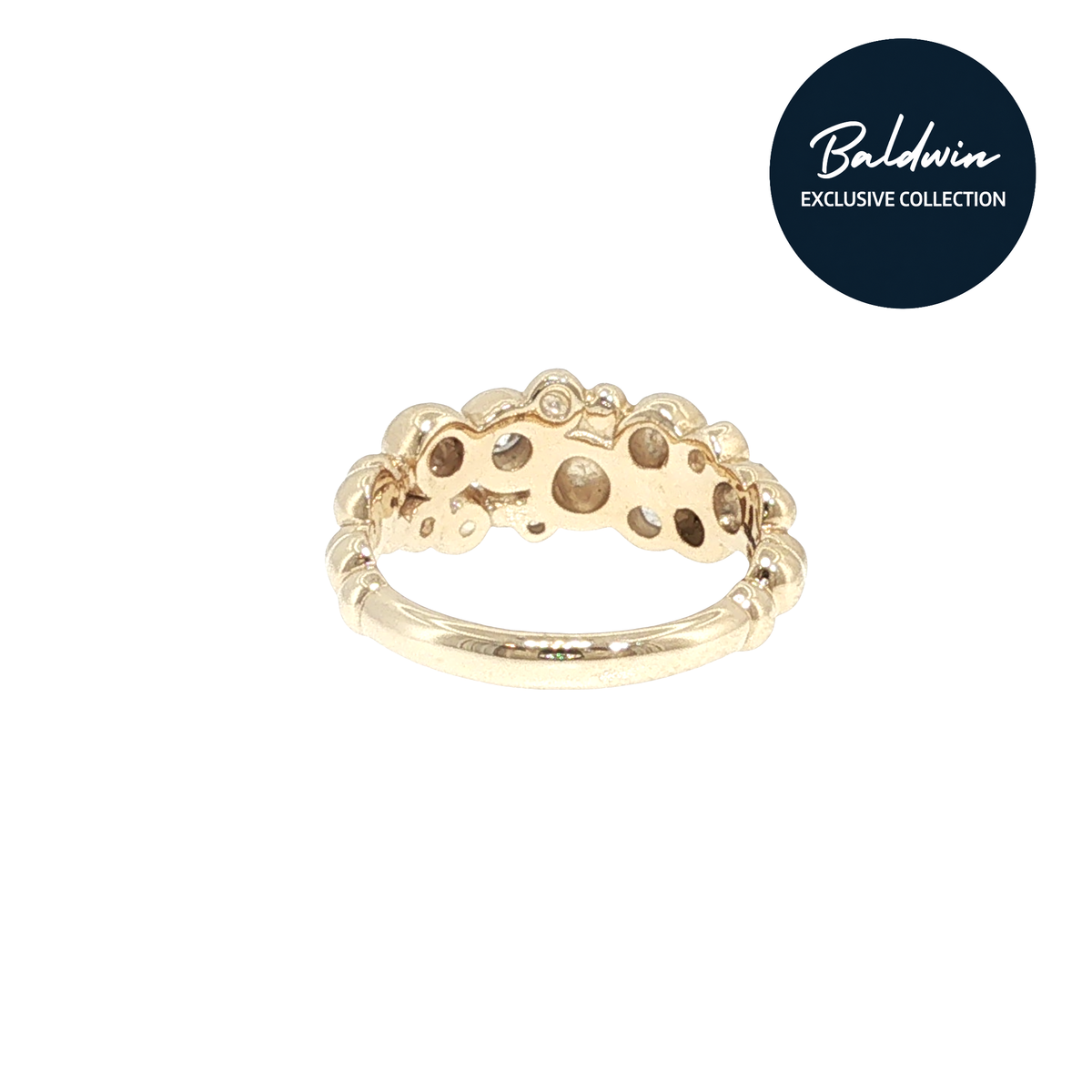 9ct Yellow Gold 0.22ct Diamond Multistone Bubble Ring James Baldwin Exclusive Collection, Effervescence