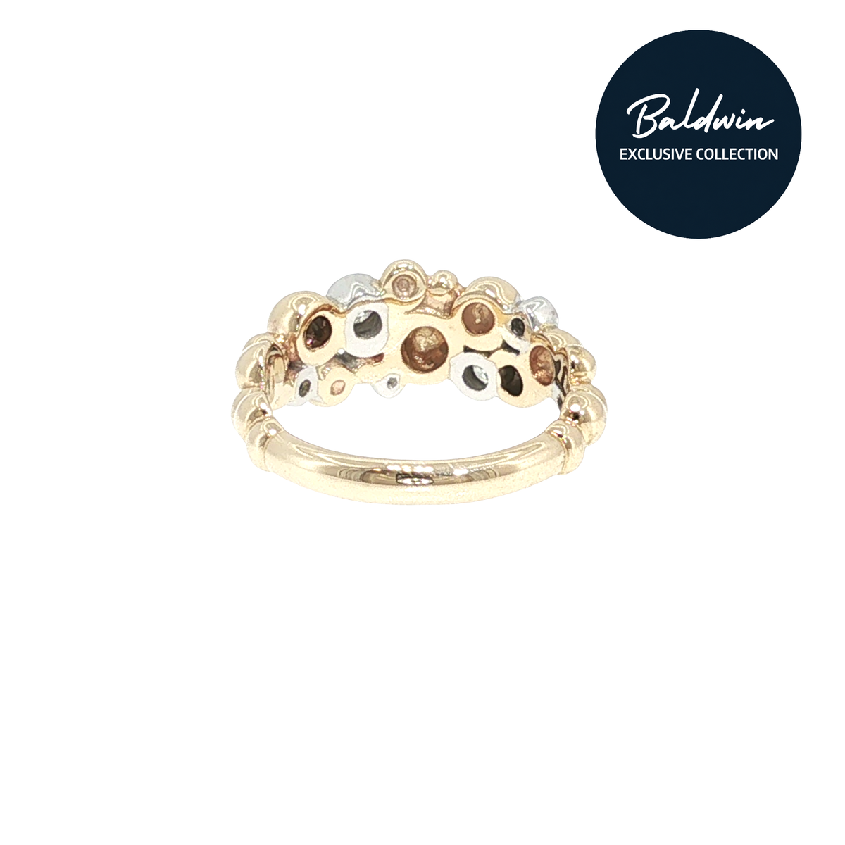 9ct Yellow and White Gold 0.21ct Diamond Bubble Cluster Ring James Baldwin Exclusive Collection, Effervescence