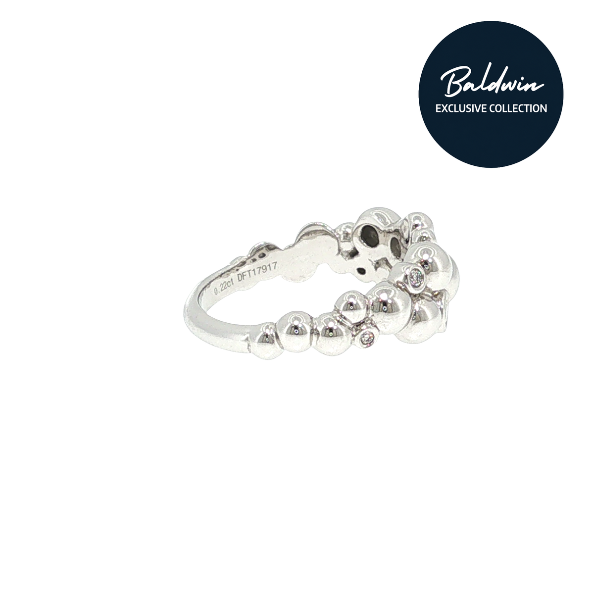 9ct White Gold 0.22ct Diamond Bubble Cluster Ring James Baldwin Exclusive Collection