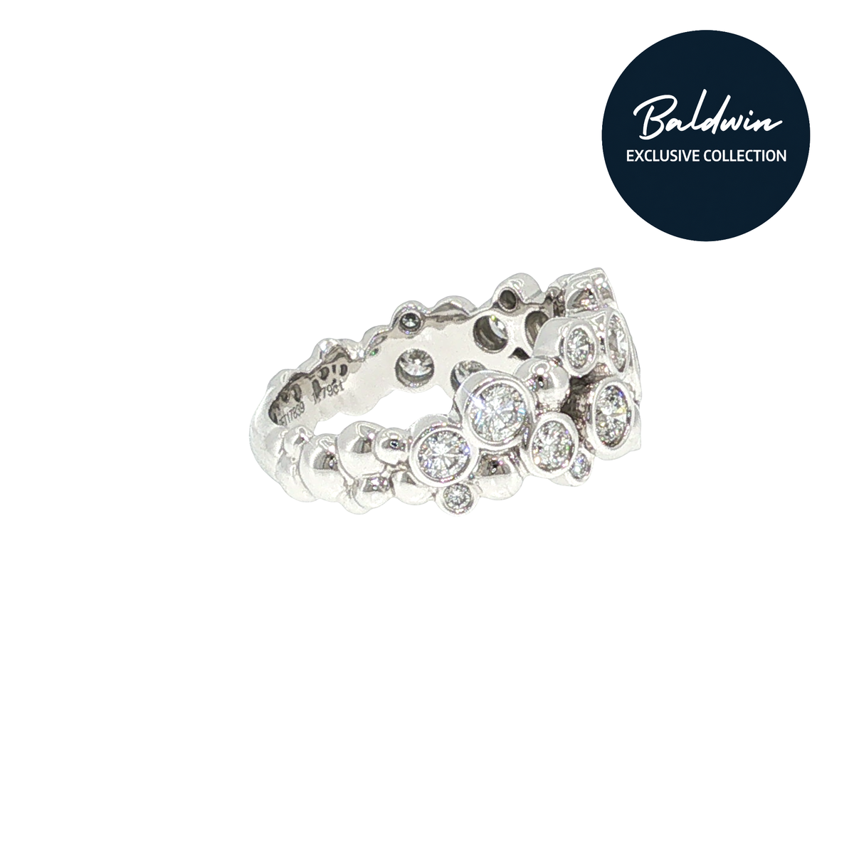 Platinum 1.79ct Diamond Bubble Cluster Ring James Baldwin Exclusive Collection, Effervescence