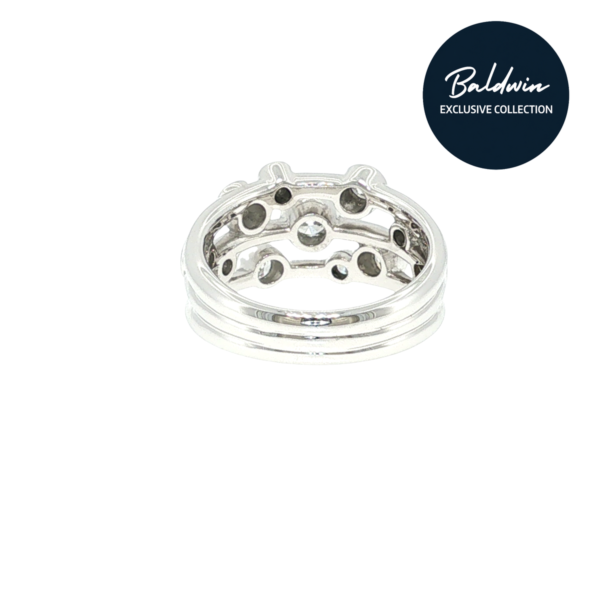 Platinum 0.86ct Diamond Multi-Band Ring James Baldwin Exclusive Anniversary Collection