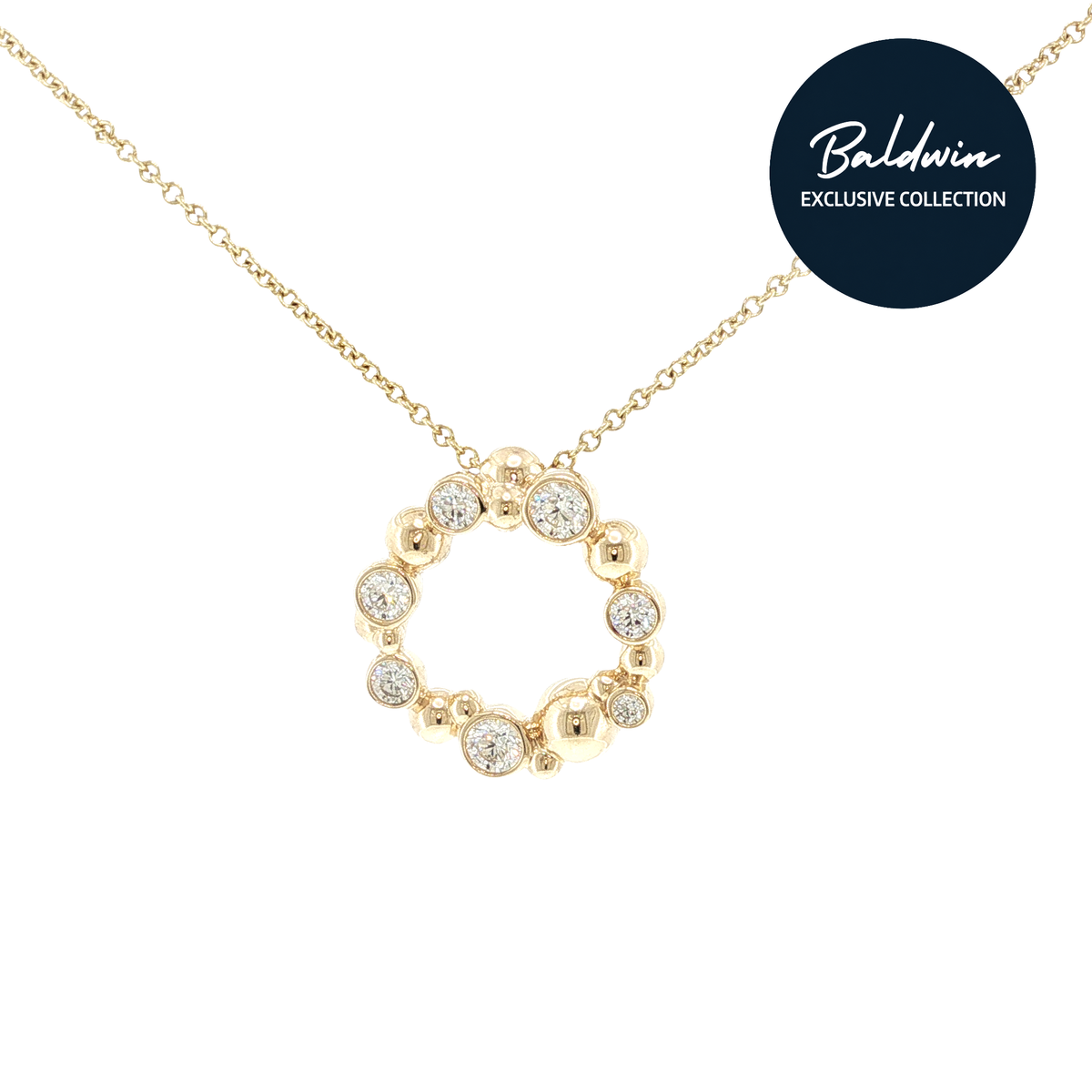 9ct Yellow Gold Diamond Bubble Pendant James Baldwin Exclusive Anniversary Collection, Effervescence