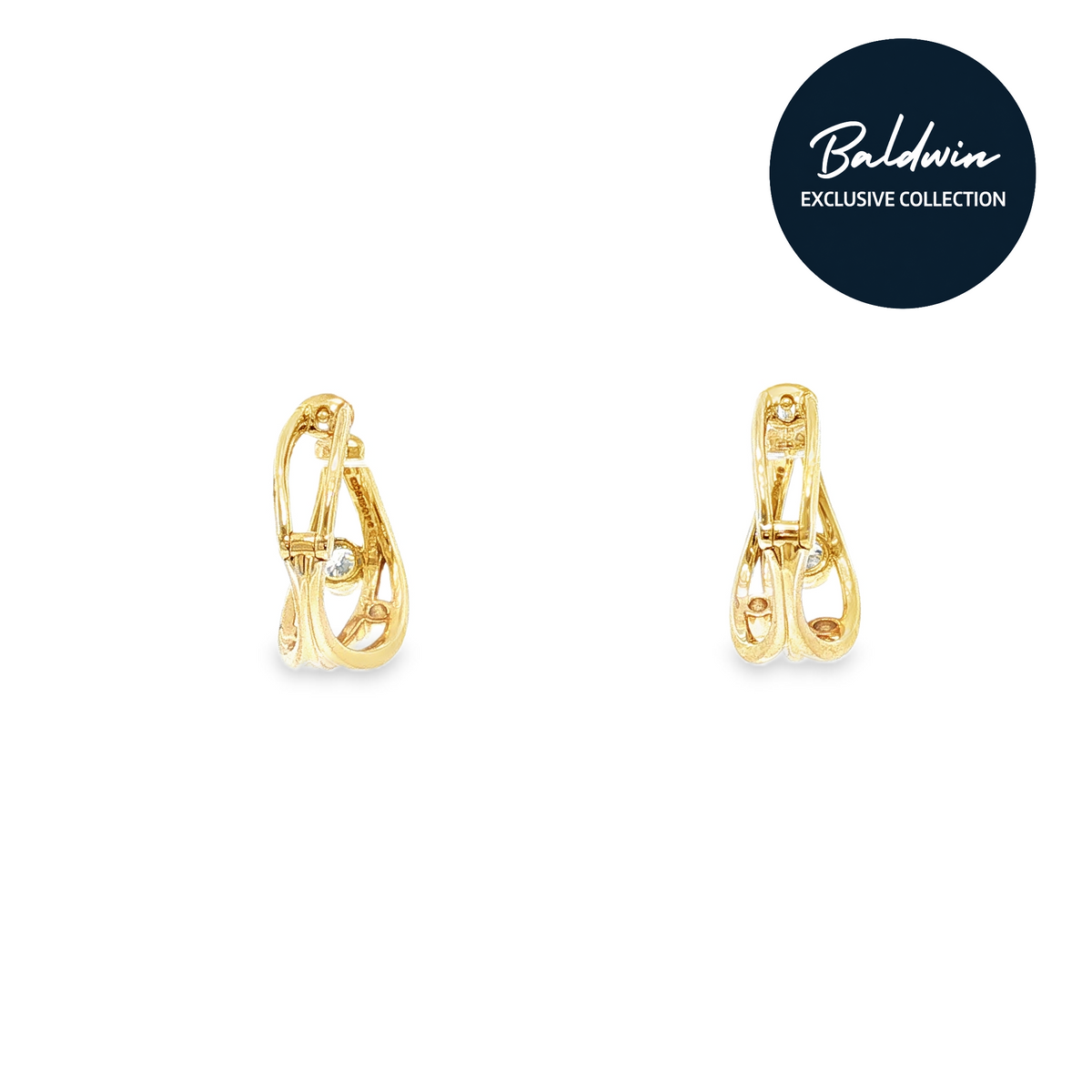 9ct Yellow Gold and 0.58ct Diamond Hoop Earring James Baldwin Exclusive Anniversary Collection, Effervescence