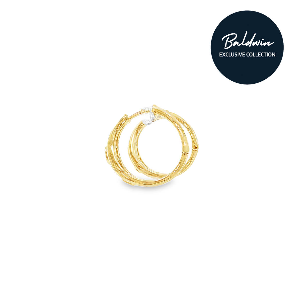9ct Yellow Gold and 0.58ct Diamond Hoop Earring James Baldwin Exclusive Anniversary Collection, Effervescence
