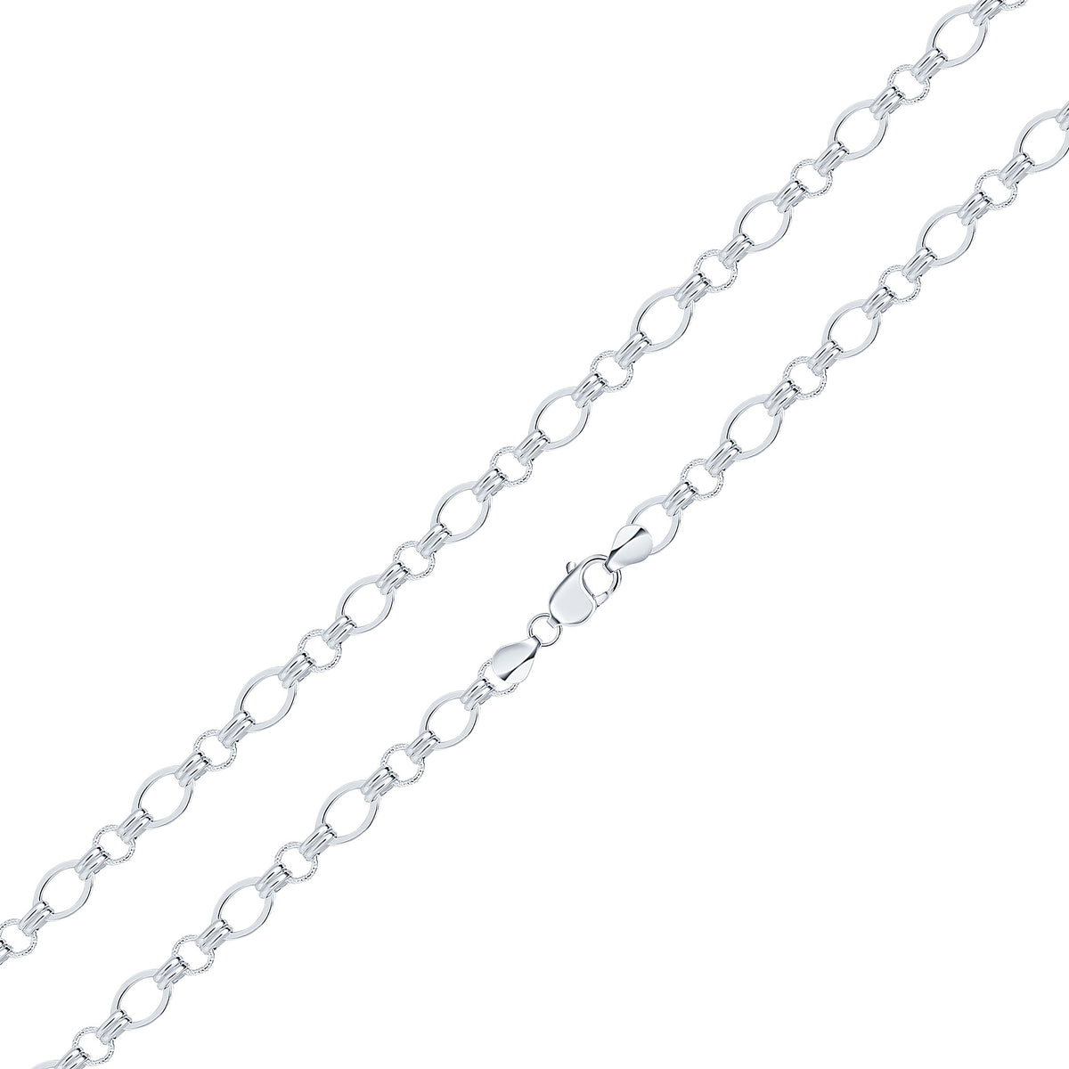 Silver 8.7mm Oval Double Round 17"