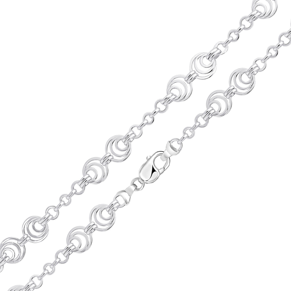 Silver 14.5mm Circles 17"
