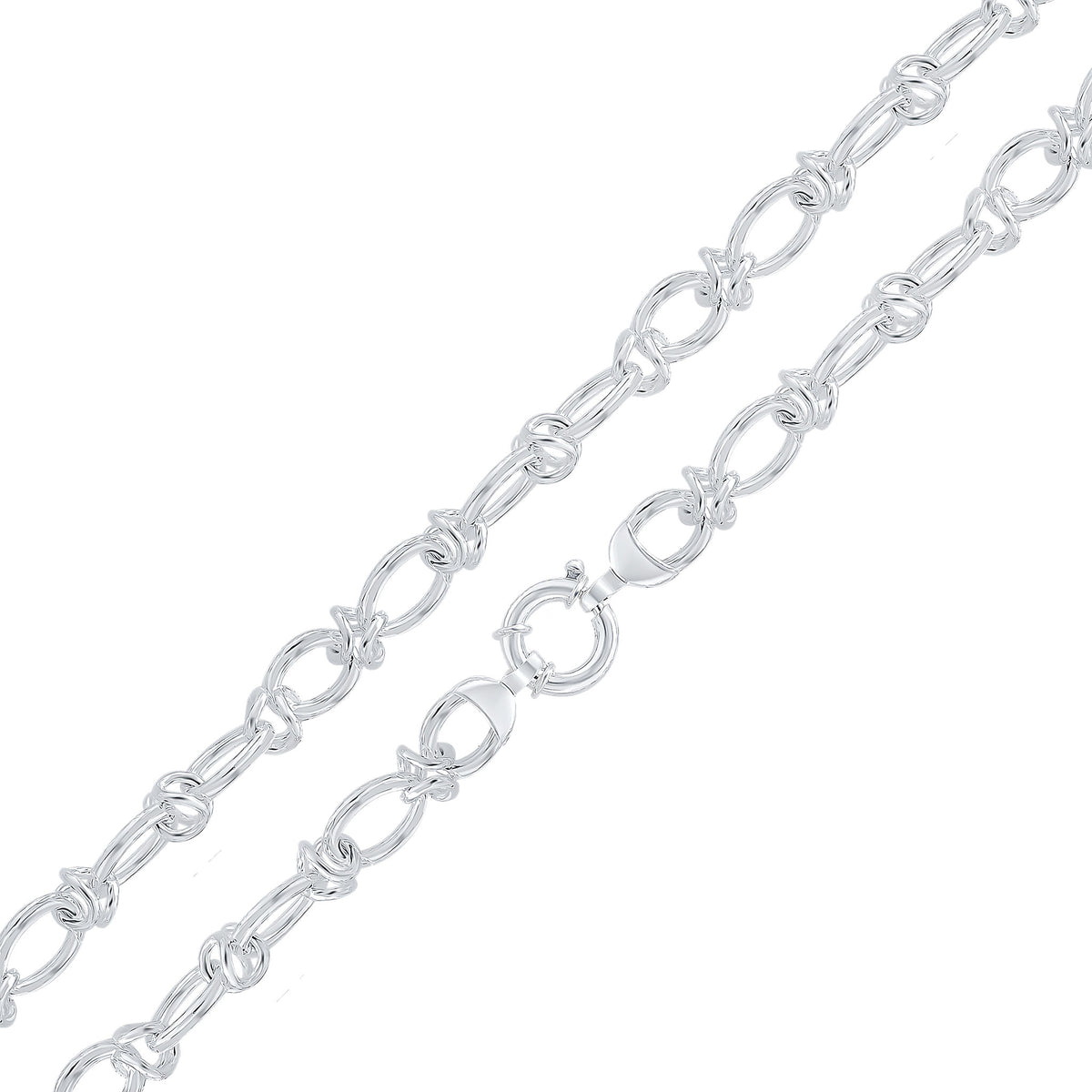 Silver 12mm Oval Knot 18" Bolt Ring