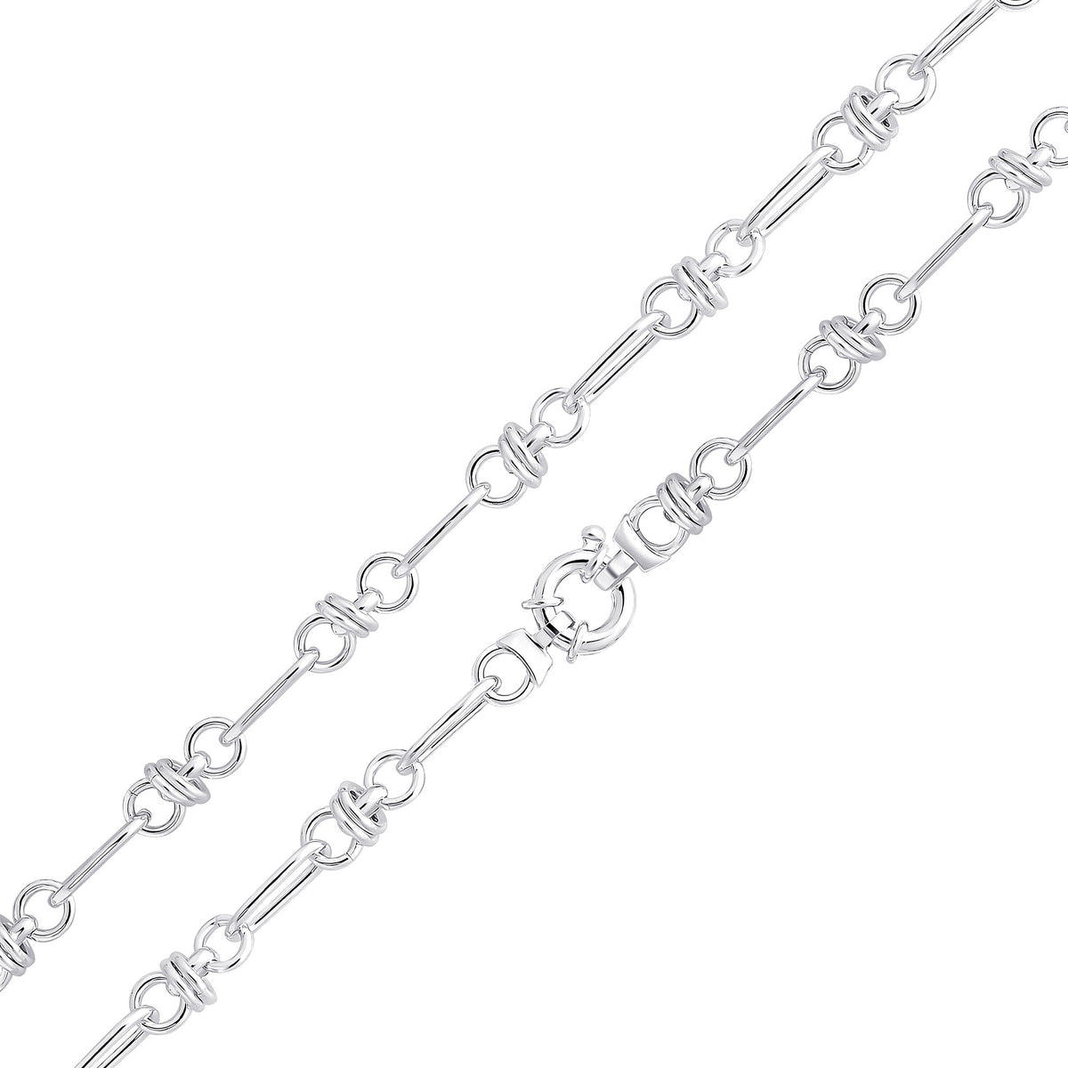 Silver 7.5mm Oval Multi Link 18" Bolt Ring
