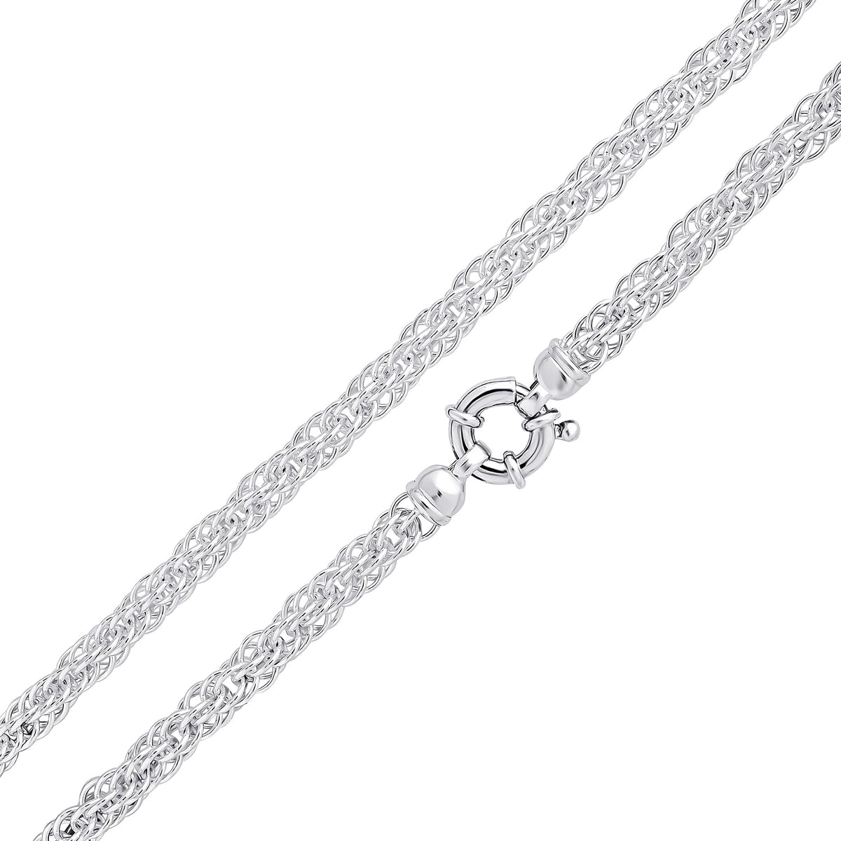 Silver 7.8mm Loose Rope 18" Bolt Ring