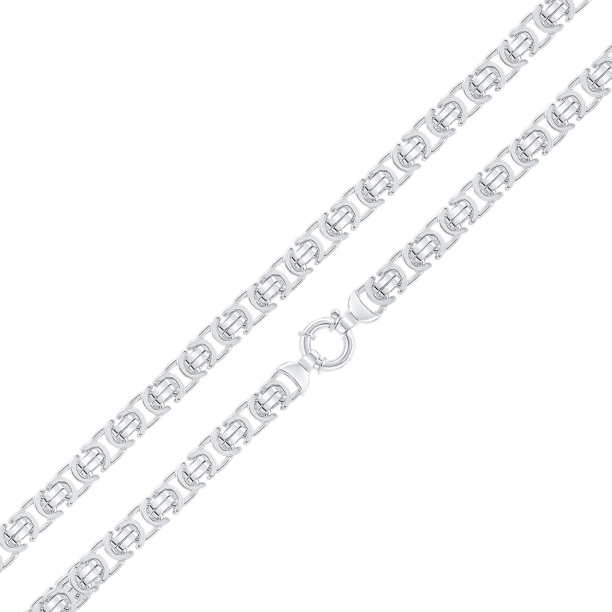 Silver 10mm Flat Byzantine 18" Bolt Ring