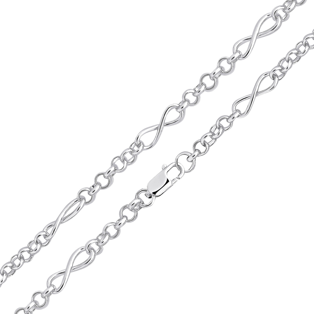 Silver 6.3mm Infinity Belcher 18"