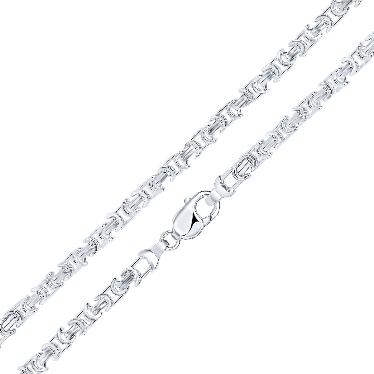 Silver 6mm Flat Byzantine 18"