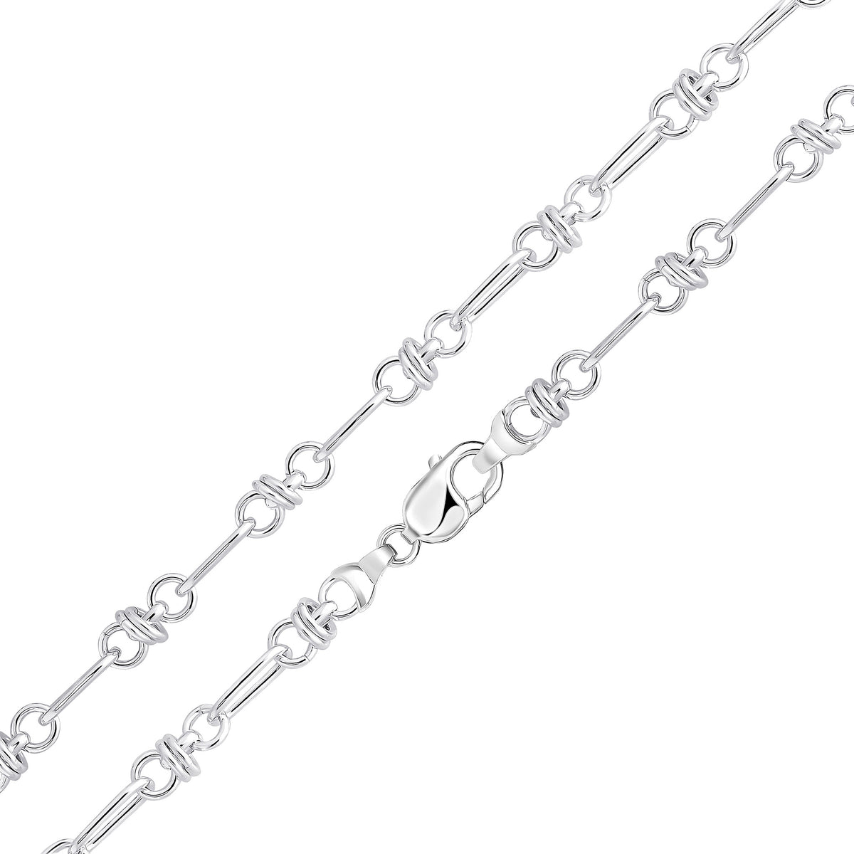Silver 7.5mm Oval Multi Link 18"