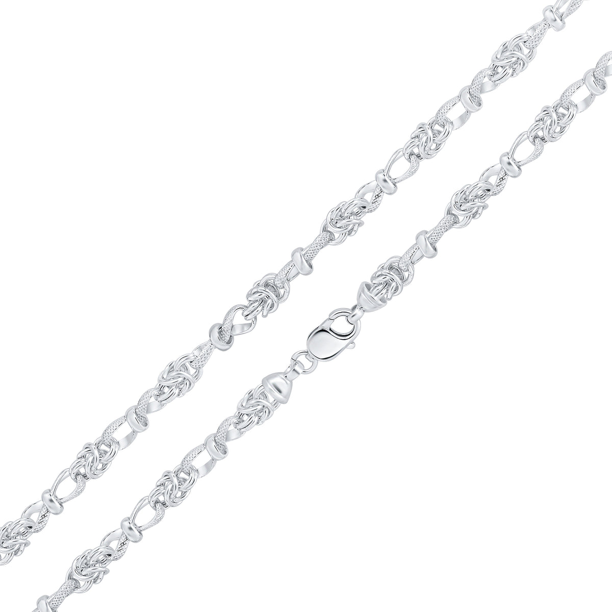Silver 6.6mm Byzantine Infinity 18"