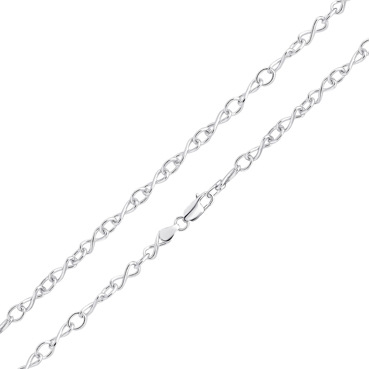 Silver 6.3mm Infinity Link 18"