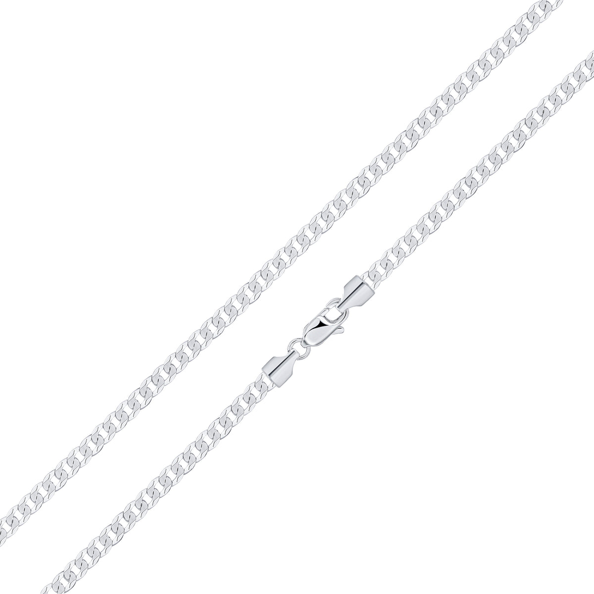 Silver 3.5mm Curb Necklace 18"