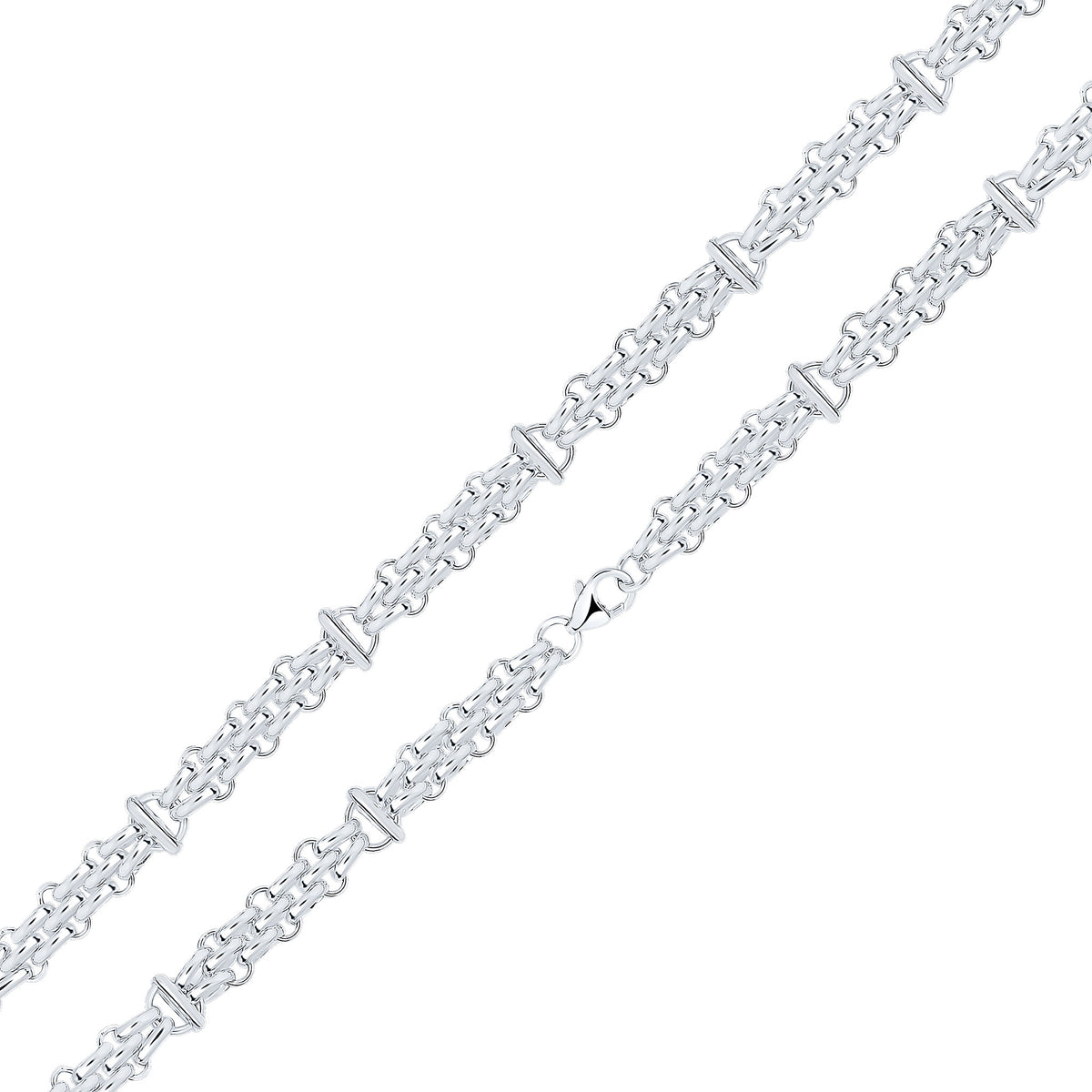 Silver 9.1mm 3 brick style 18"