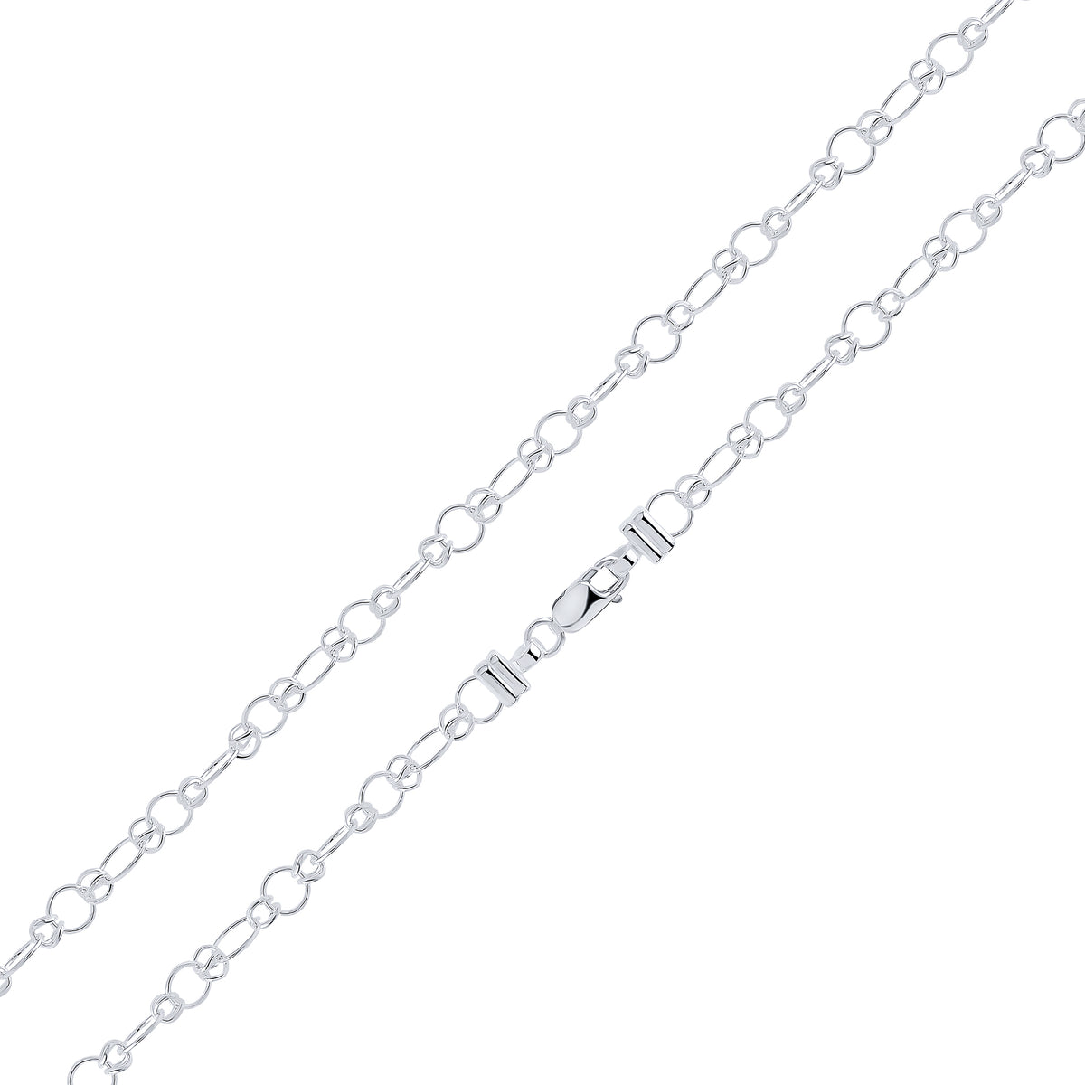 Silver HM Oval Fancy Necklace 18"
