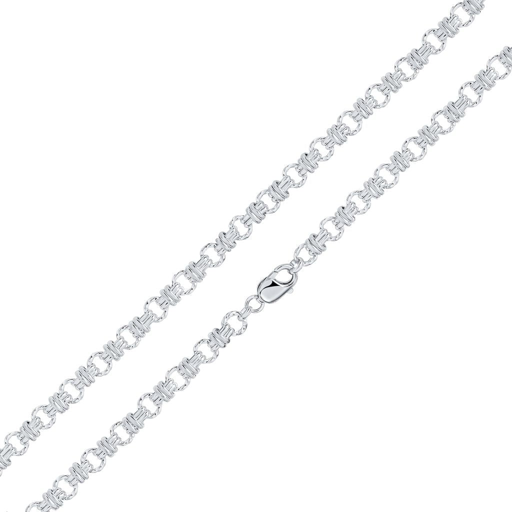 Silver 8mm Circle Belt Link 18"
