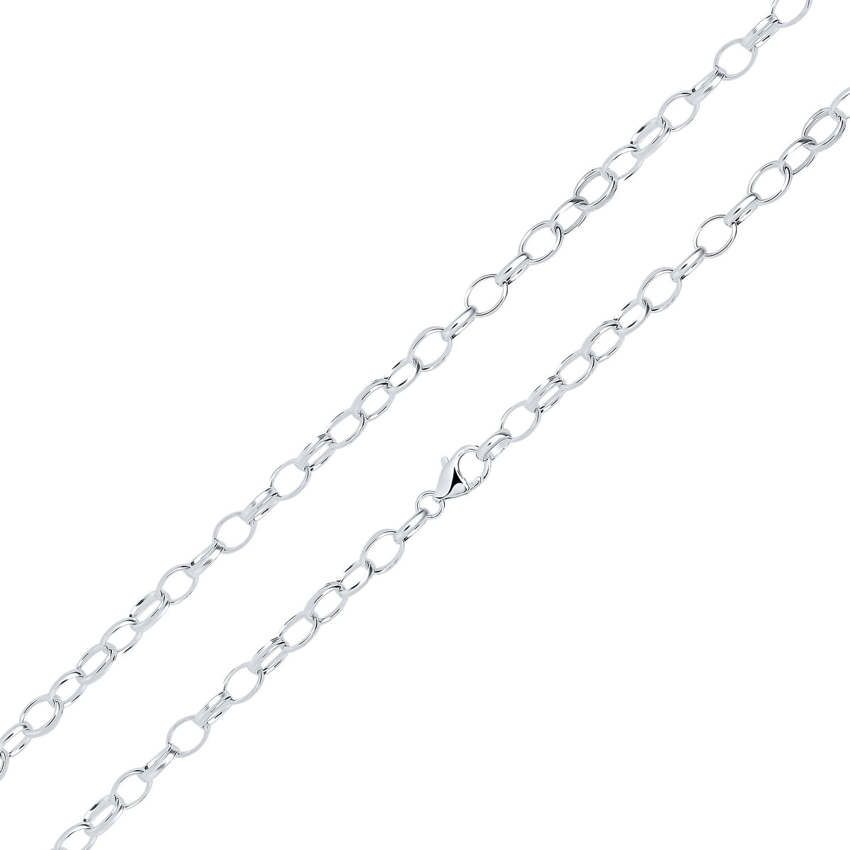 Silver 6x9mm Oval Belcher 18"