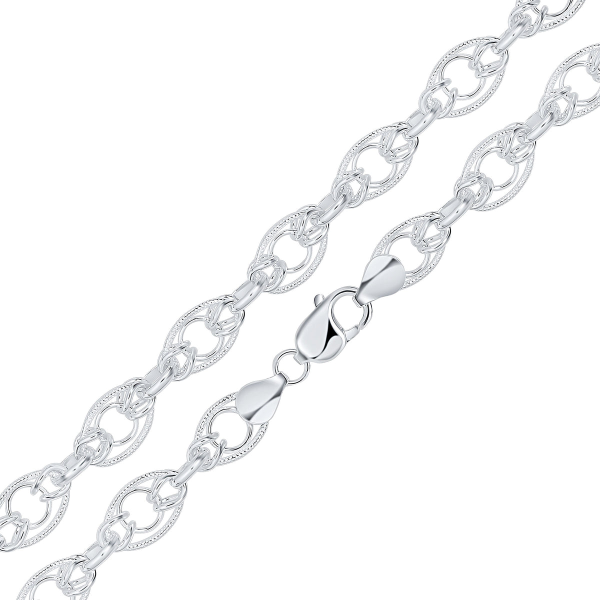 Silver 10.7mm Oval Knot 18"