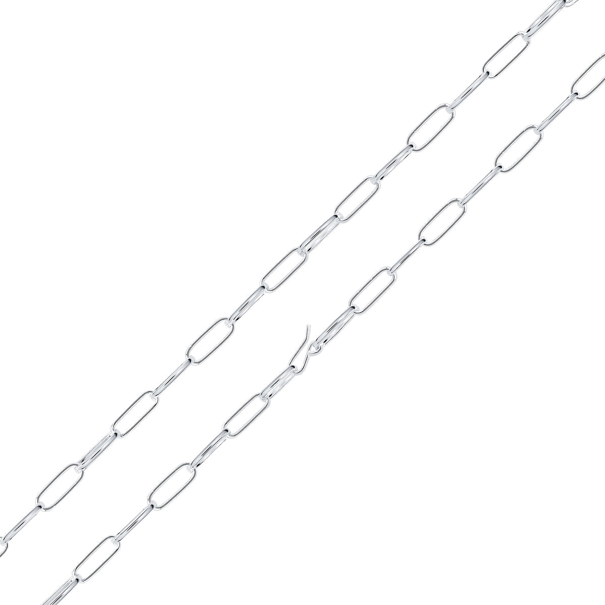 Silver 4.5x15mm Paperchain 18" Clip Catch