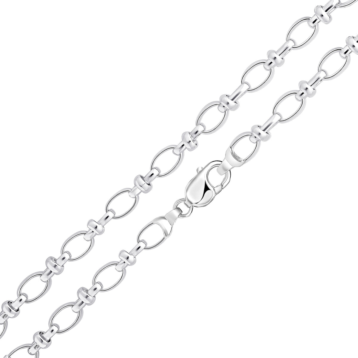 Silver 8.5mm Oval Pinch Bar 18"