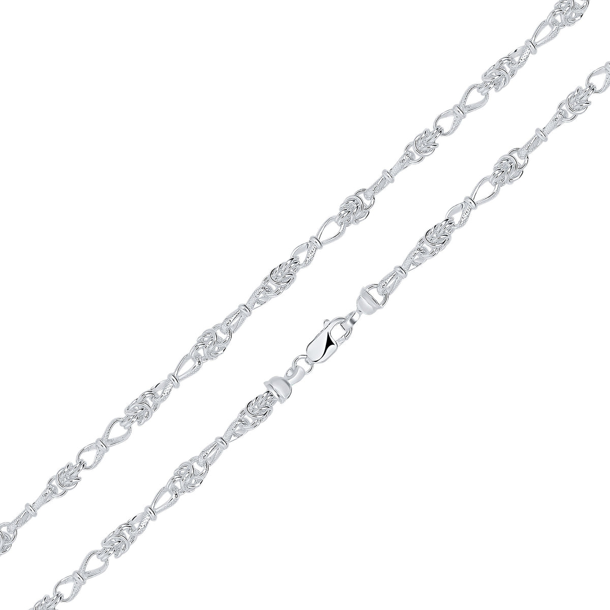 Silver 5.3mm Byzantine Twist 18"