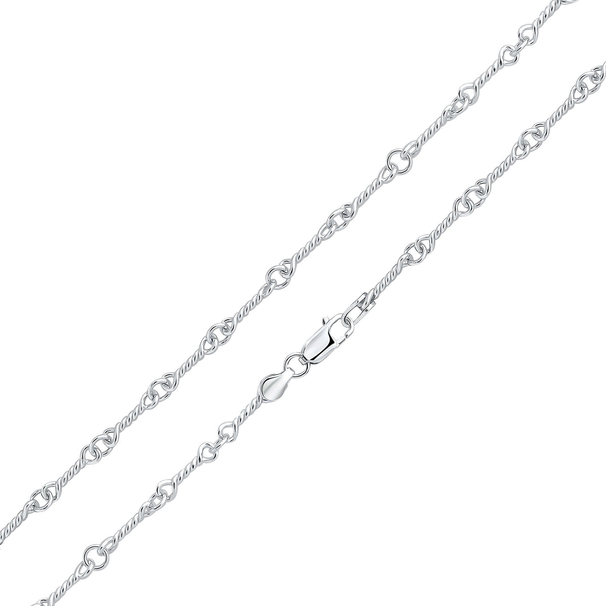 Silver 2-5.5mm Twist Bar 18"