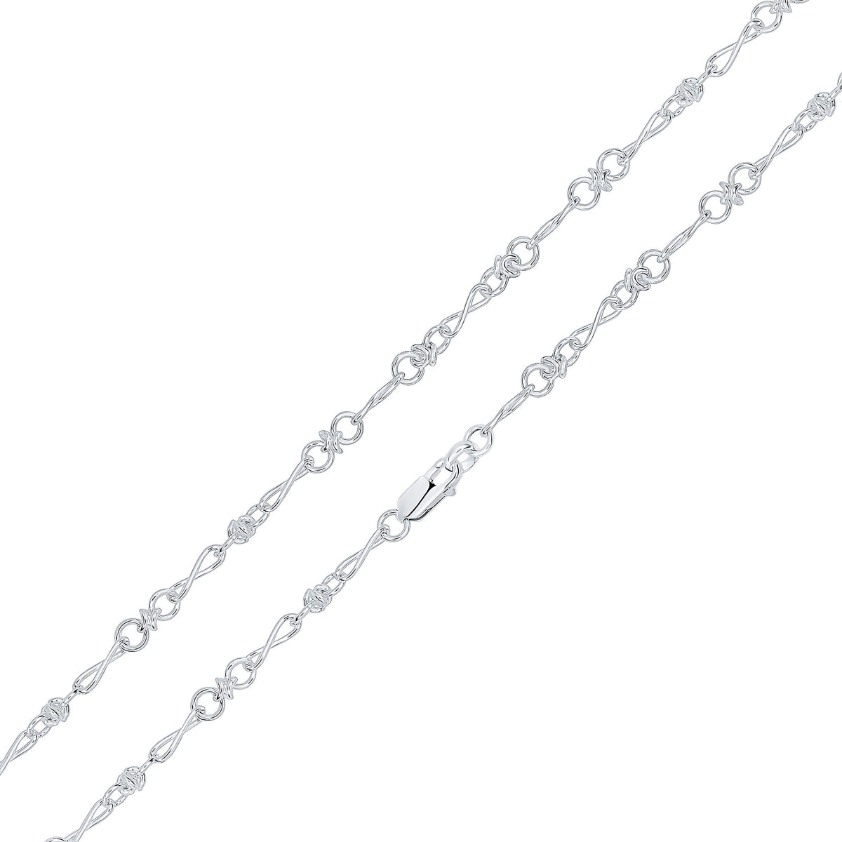 Silver 5.5mm Infinity Knot 18"