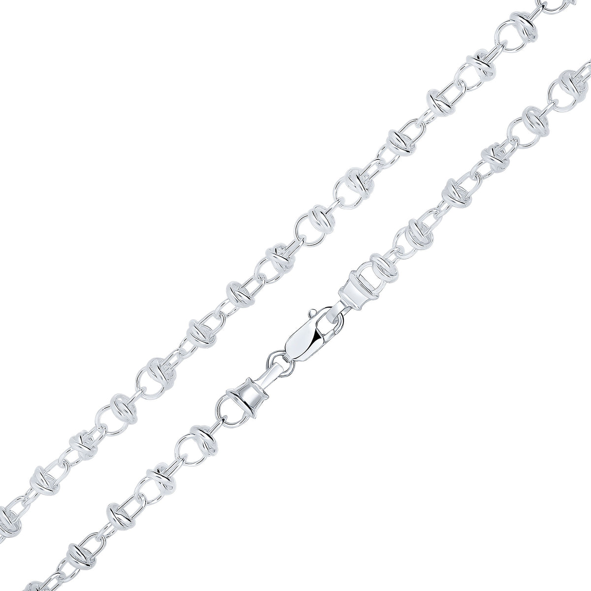 Silver 7mm Belcher with Rings 18"