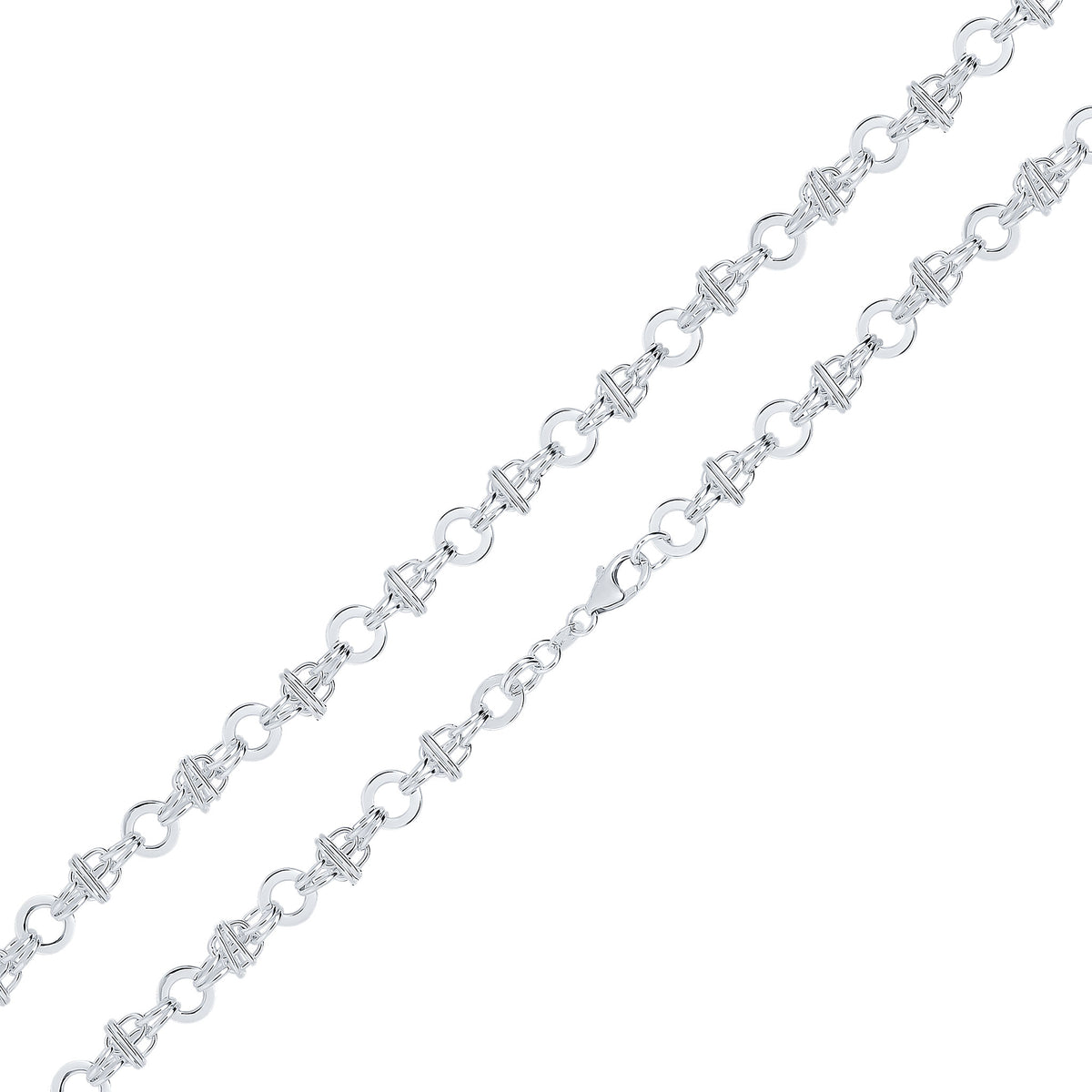 Silver 9mm Circle Multilink 18"