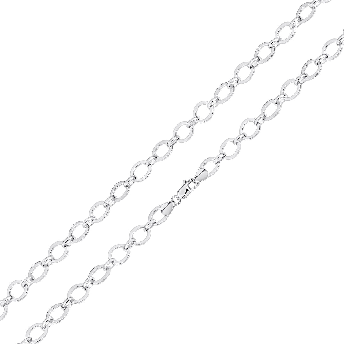 Silver 7mm Flat Oval 18"