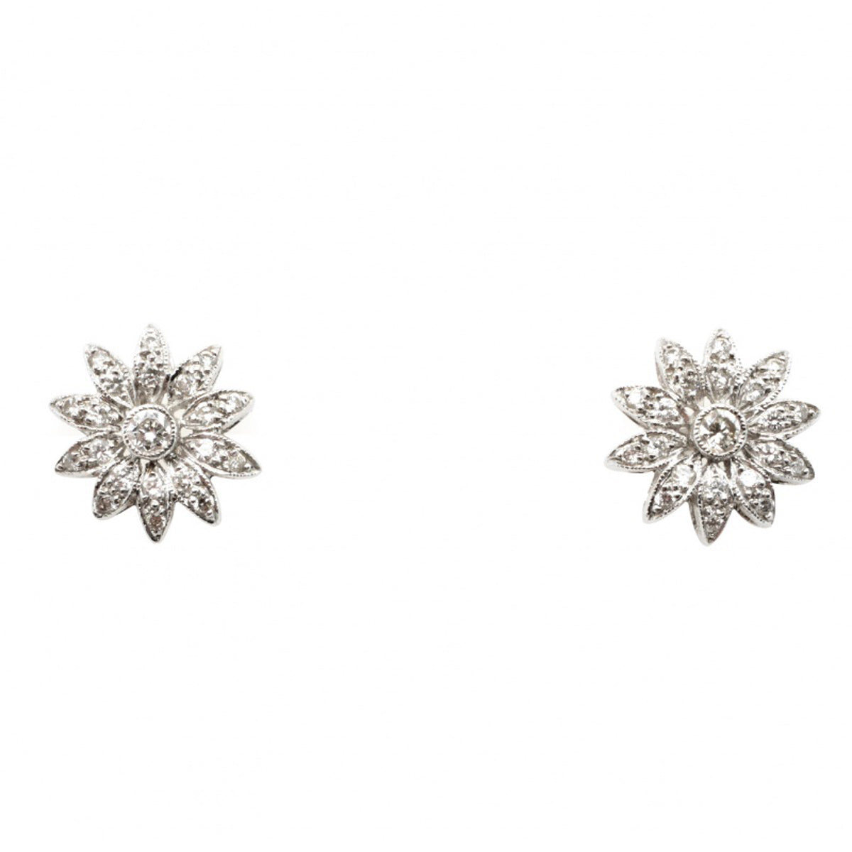 18ct Deco Style Diamond Earrings