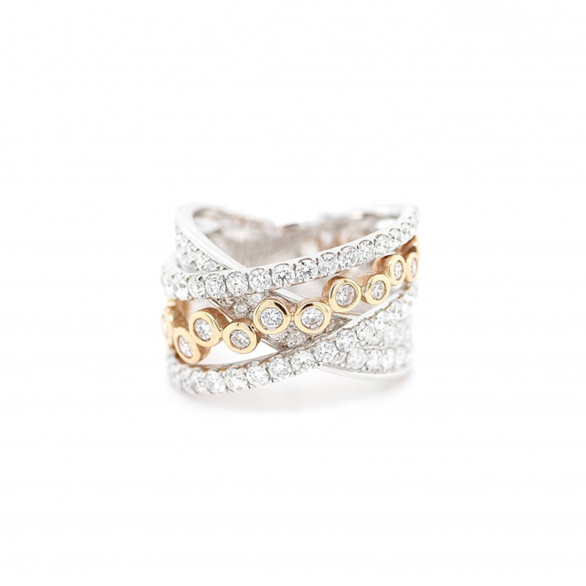18ct Rose and White Gold Diamond Dress Ring
