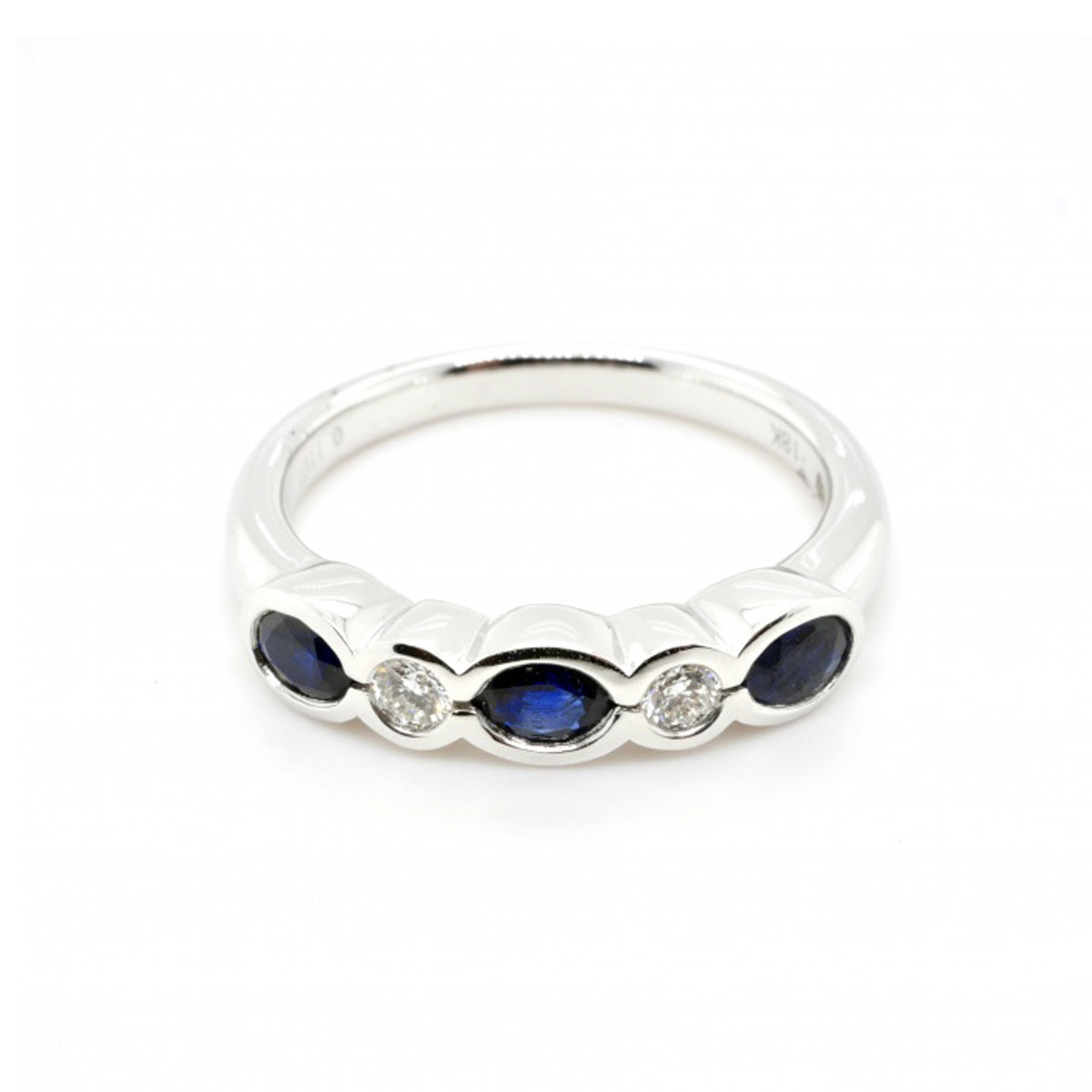 18ct White Gold Sapphire and Diamond Eternity Ring 0.64ct