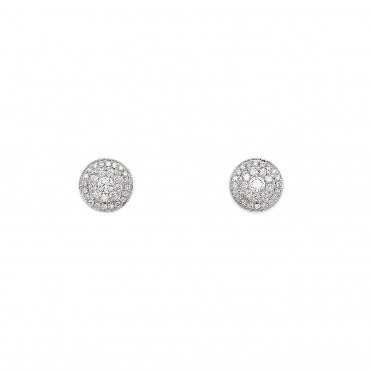 18ct White Gold Double Halo Diamond Stud Earrings