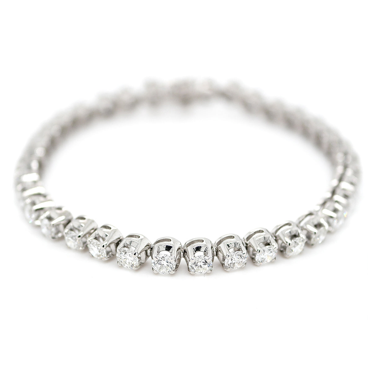 18ct White Gold Diamond Flexi Link Tennis Bracelet 6.03ct