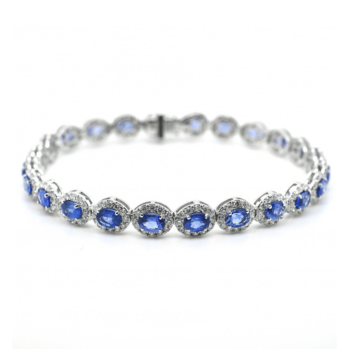 18ct White Gold Sapphire Diamond Bracelet