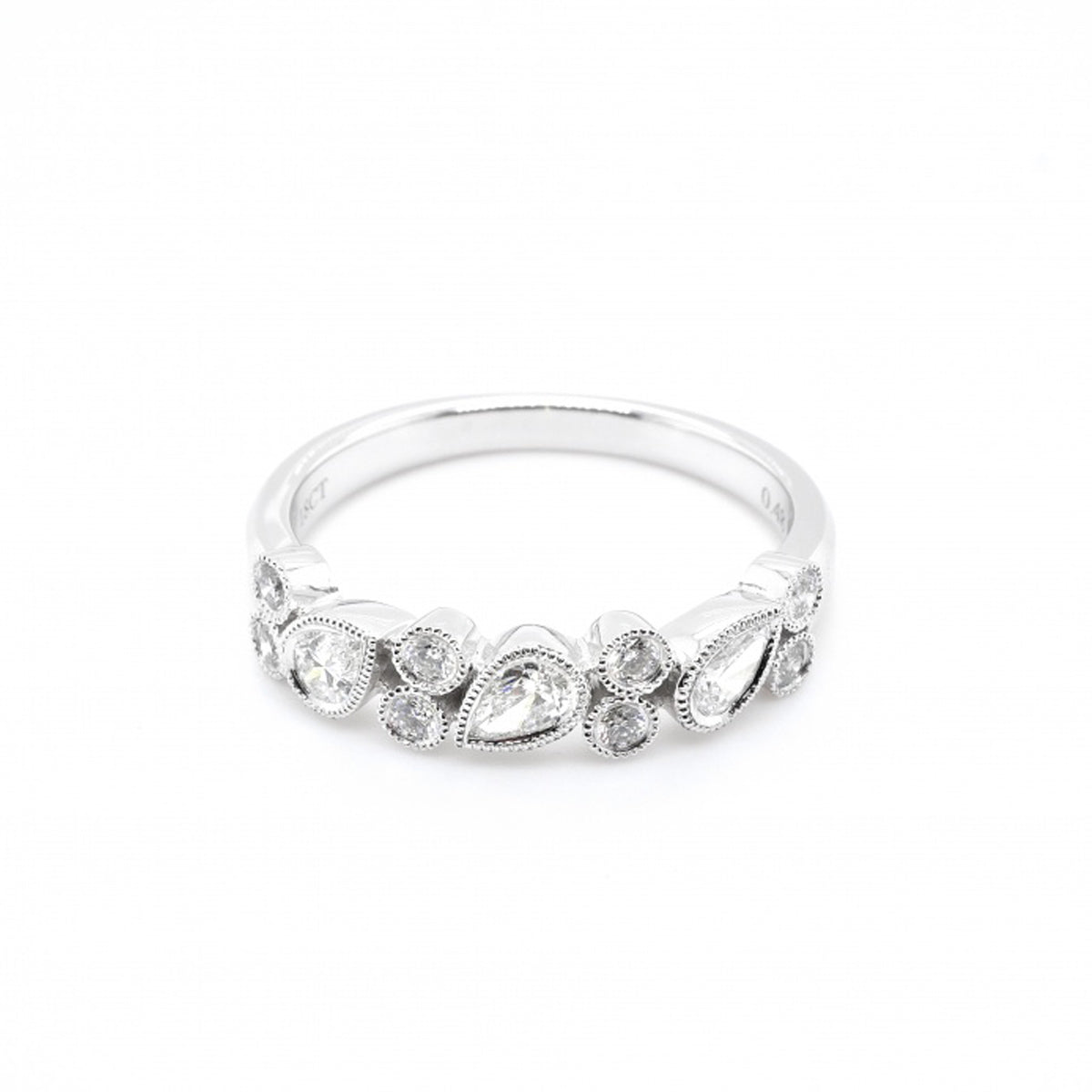 18ct White Gold Teardrop & Brilliant Cut Diamond Ring