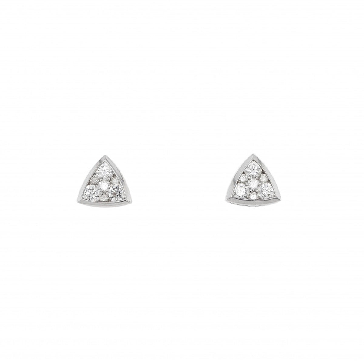 18ct White Gold Triangular Diamond Stud Earrings