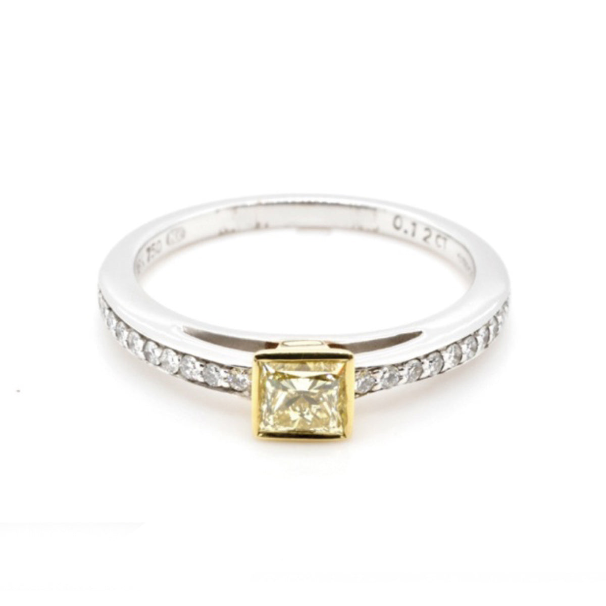 18ct White Gold Yellow Diamond Ring