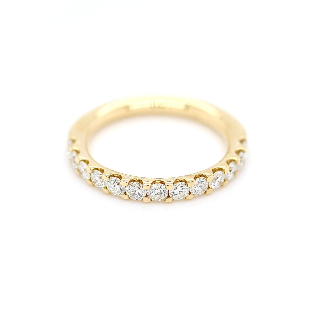18ct Yellow Gold Half-Eternity Round Brilliant Diamond Ring 0.75ct