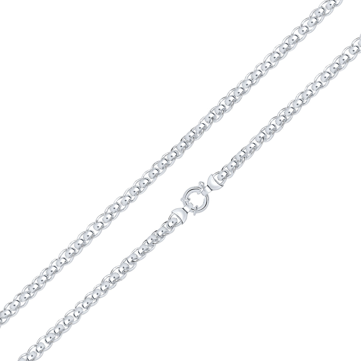 Silver 6.7mm Curb Rollerball 20" Bolt Ring